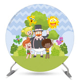 Lofaris Lovely Cartoon Family Outdoor Spring Circle Backdrop Kit